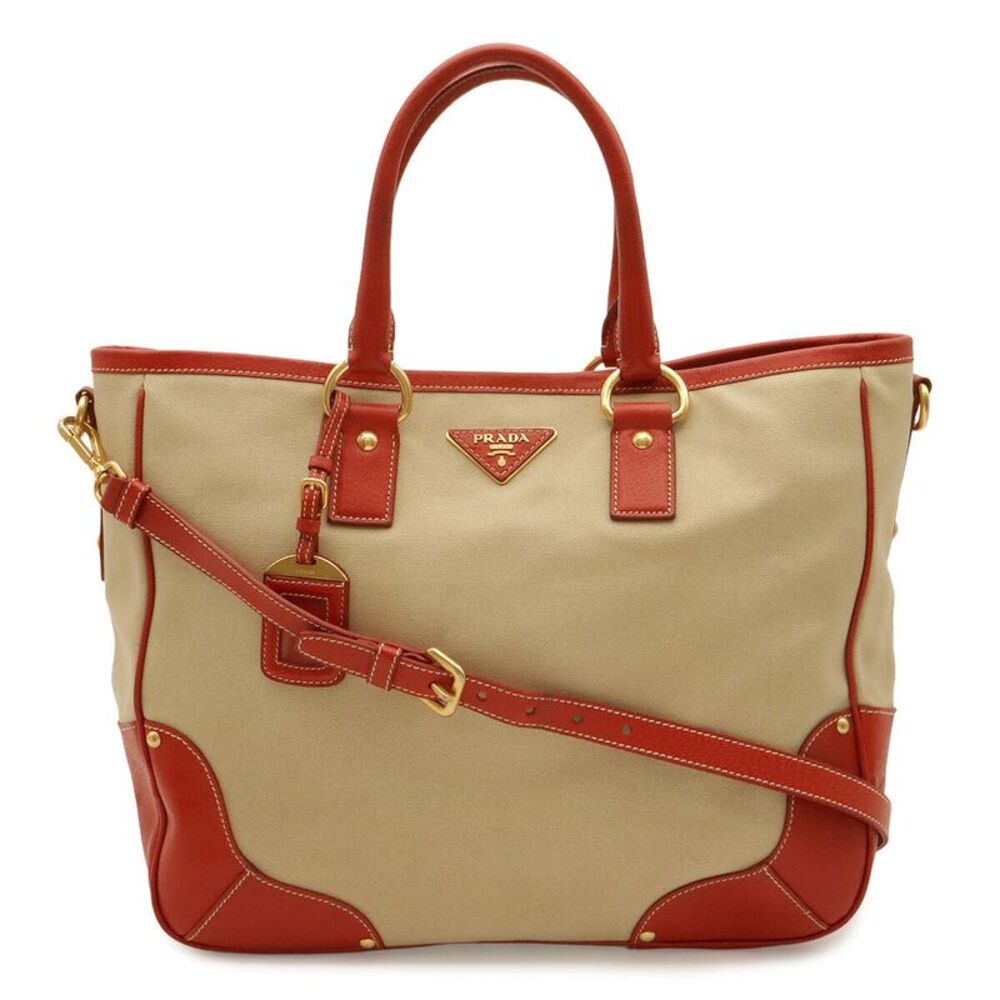 Prada Triangle Logo Tote Bag